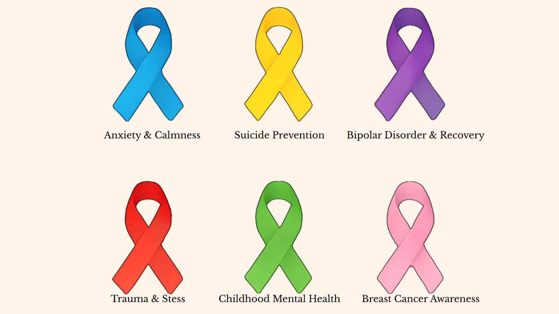all colors associated with mental health awareness