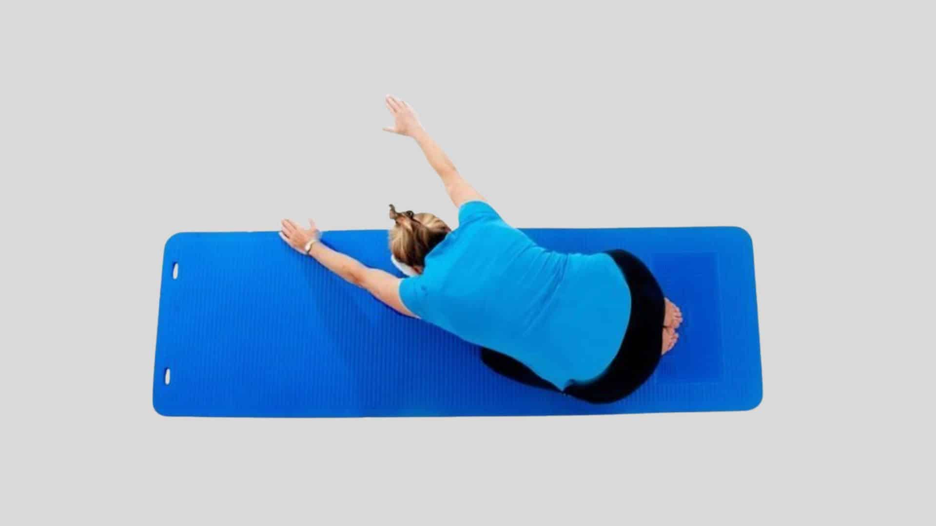 childs pose with side stretch