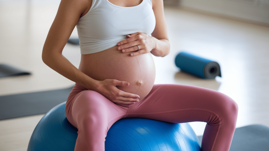 safe yoga ball pregnancy exercises moms