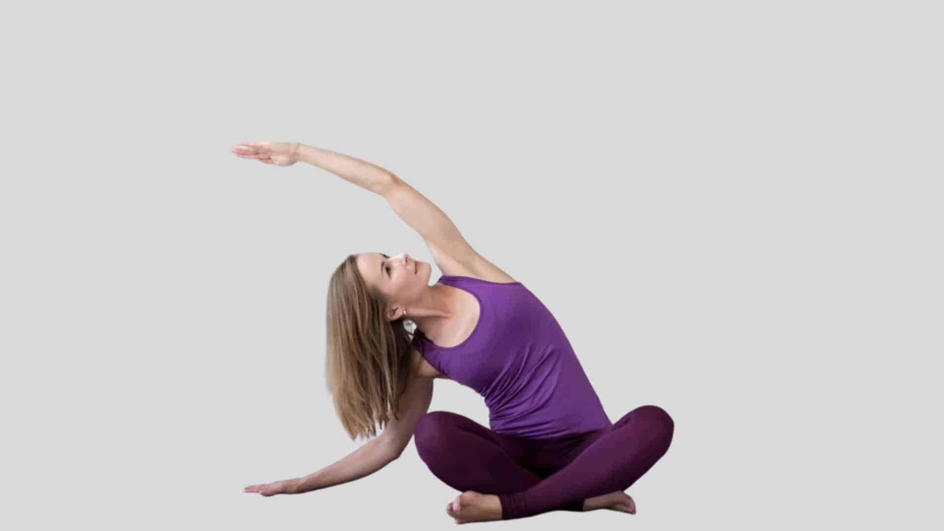 seated cross legged side stretch