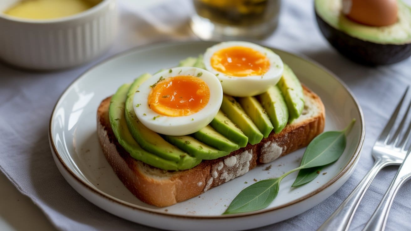 avocado toast with soft boiled egg