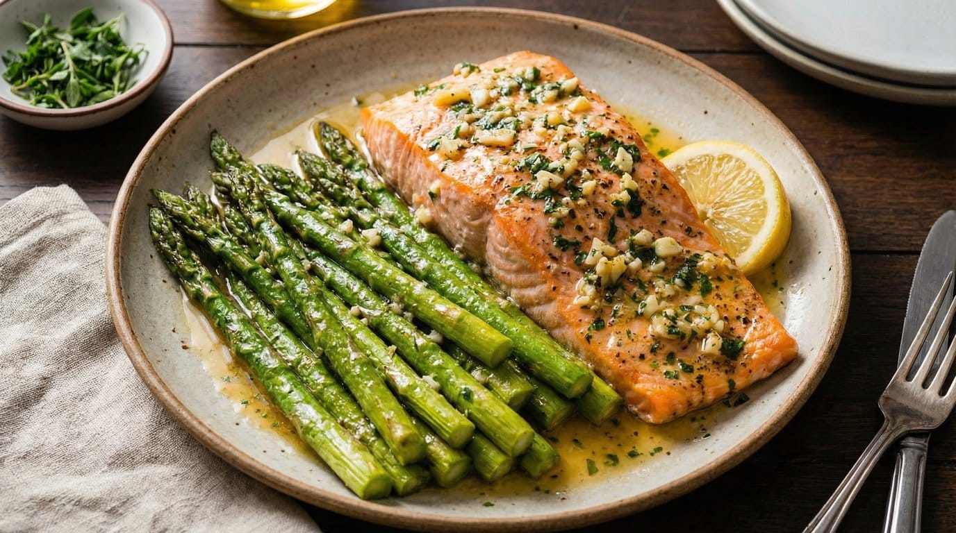 baked salmon with asparagus