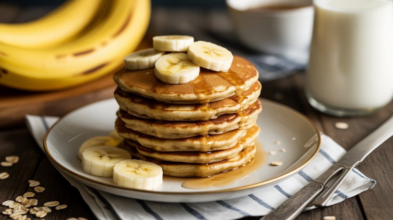 banana oat pancakes