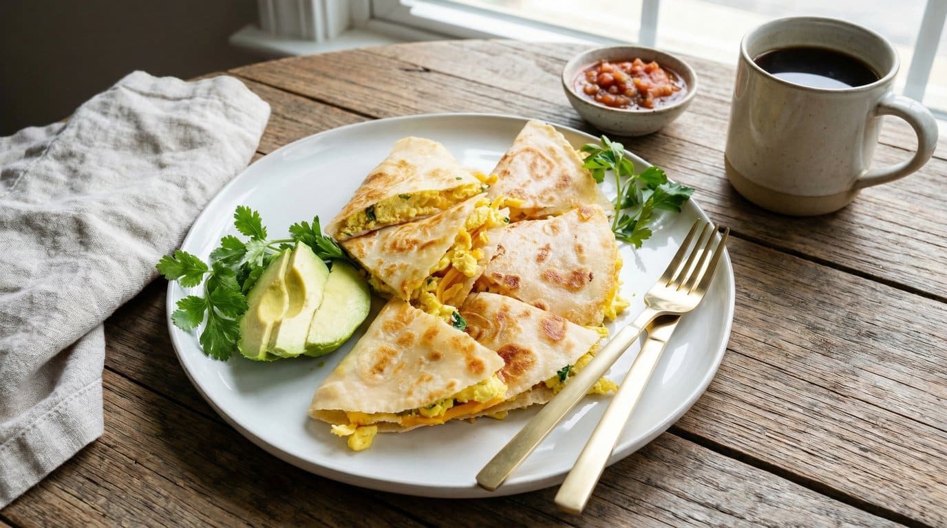 breakfast quesadilla with eggs