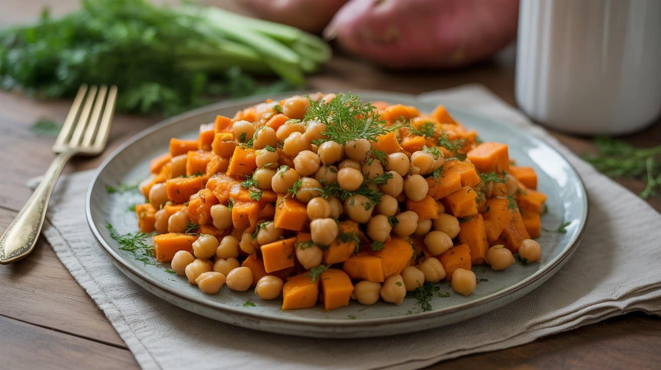 chickpea and sweet potato hash