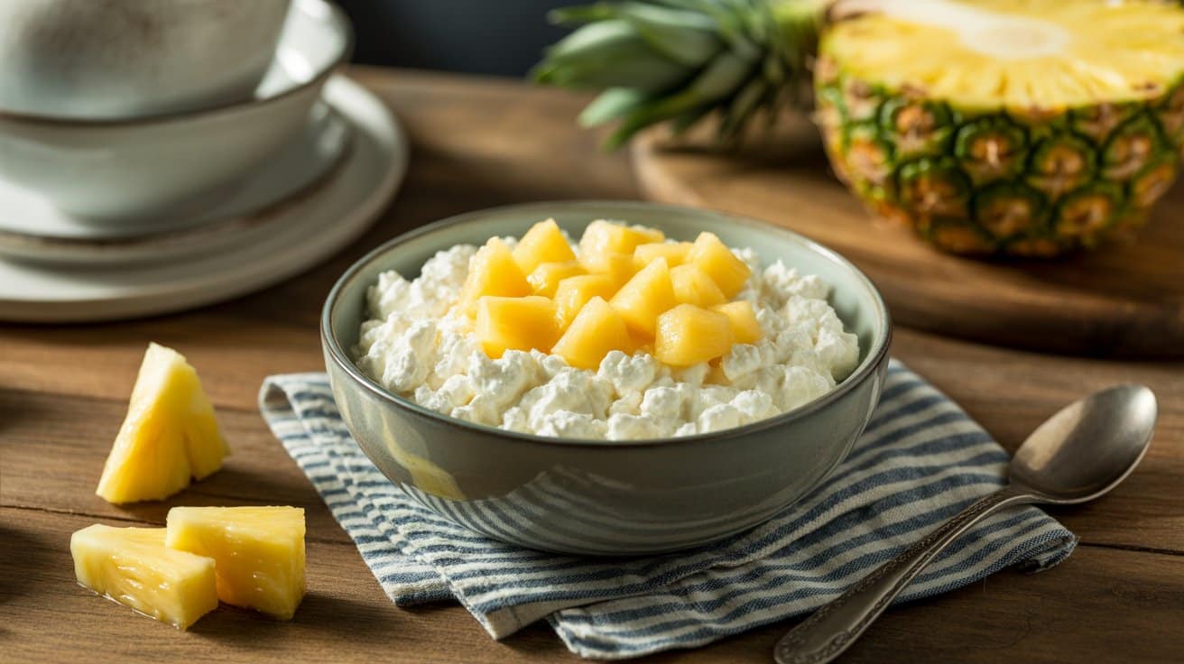 cottage cheese and pineapple bowl