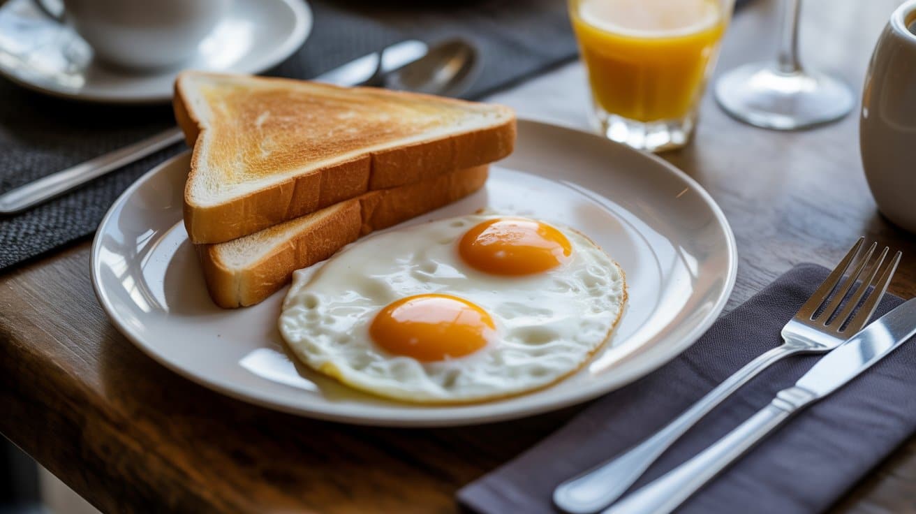 egg and toast breakfast plate