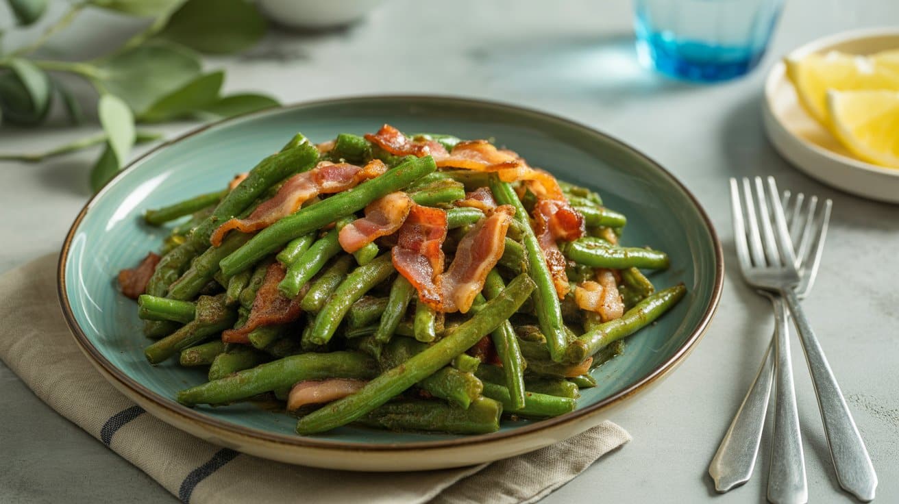 keto green bean and bacon stir fry