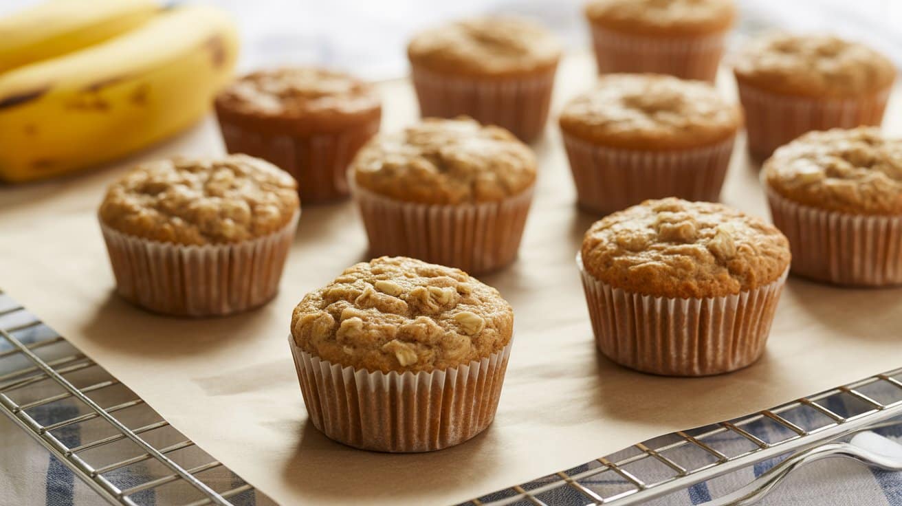 mini banana oat muffins