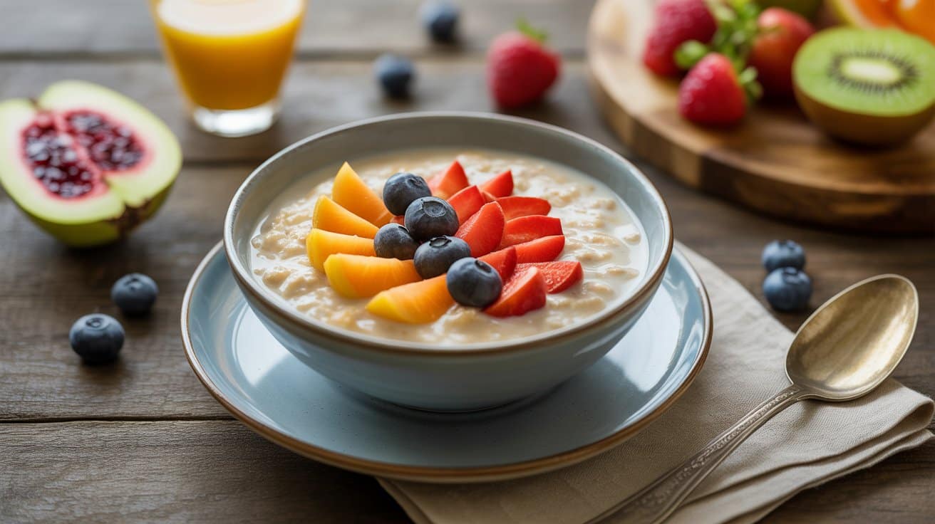 oatmeal with seasonal fruit