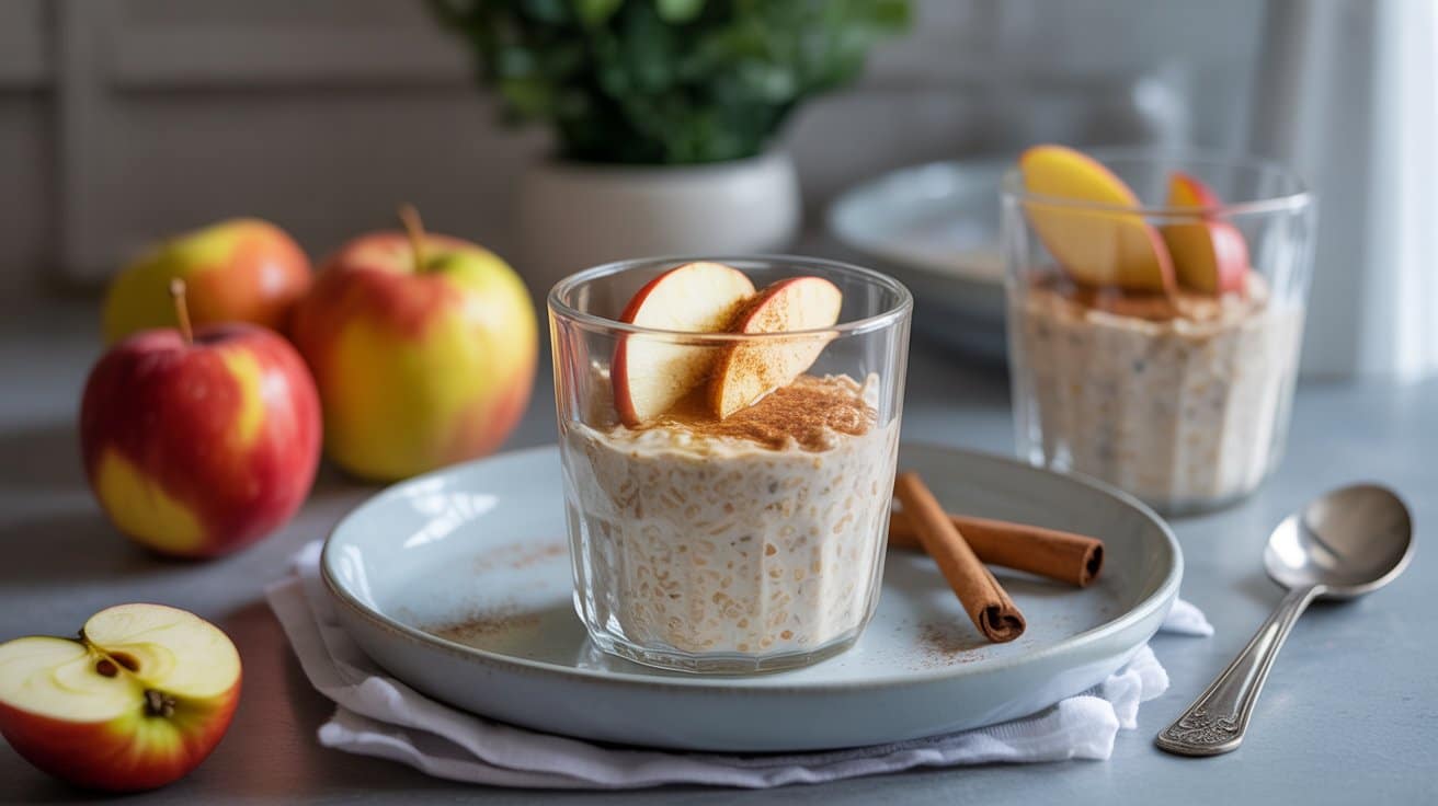 overnight oats with cinnamon apples