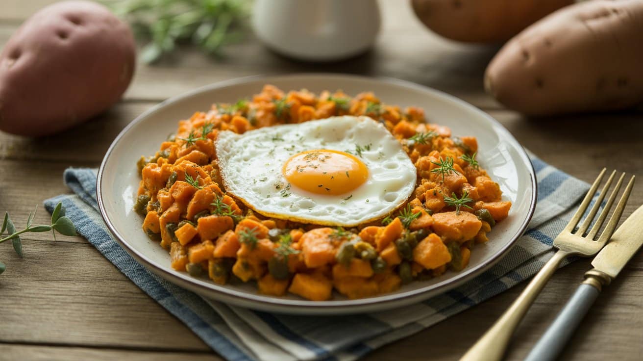 sweet potato and egg hash