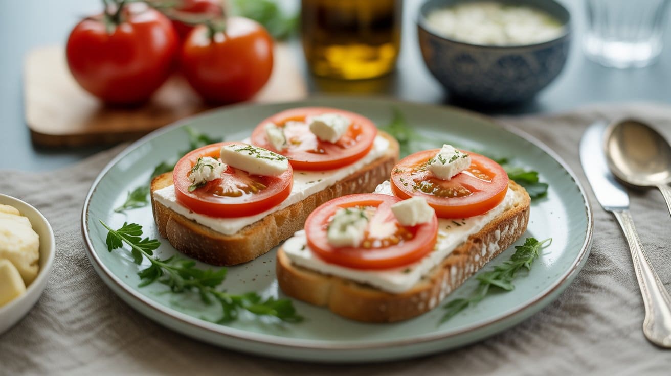 tomato and feta toast