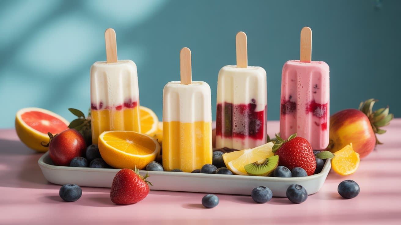 yogurt popsicles with fruit